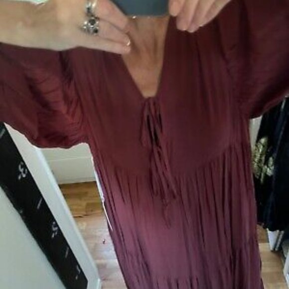 Young Fabulous Broke Maroon Size Small Boho Dress - Picture 13 of 13